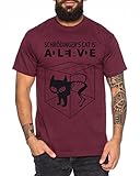 Schroedingers Katze Sheldon Nerd Herren T-Shirt, Farbe:Weinrot;Größe:L