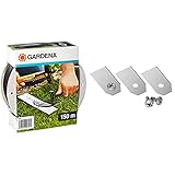 GARDENA Begrenzungskabel (150 m): Begrenzungsdraht für Gardena Mähroboter, Schwarzgrau & Mähroboter Ersatzmesser: Klingen für Mähroboter, Set mit 9 geschärften Messern und 9 Schraub