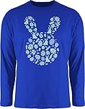 Shirtracer Ostern Outfit Herren - Hase Kopf Silhouette blau - 3XL - Royalblau - Geschenk - BCTU005 - Herren Lang