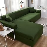 Sofa-Cover Massive Stretch Eck Sofaabdeckungen for Wohnzimmer Funda Sofa Chaise Lounge L- förmige Sofa Sessel Couch Slipcover Chair Protector Sofa-Slip