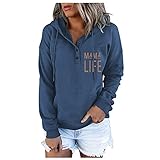 STOREYH Damen Einfarbig Hoodie Fleece Tops Freizeit Loose Drawstring Langarm Hooded Hemd Oberteile Kapuzenpullover Herbst Winter Bequem Atmungsaktiv Tee Frauen Bluse Wickel Tunika Tasche T-S