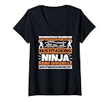 Damen Mathematisch-technische Softwareentwickler Multitasking Ninj T-Shirt mit V