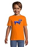 Colorful Weiner Dog Watercolor Art Orange Colorful Kids T-Shirt 8 Year O