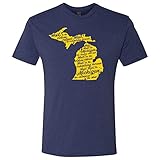 NCAA Fight Song, Team-Farbe-T-Shirt, College, Universität, Michigan Wolverines Vintage Marineblau, 3X-Groß