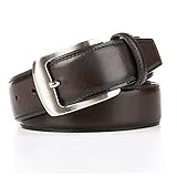 FJNATINH Leder Gürtel für Herren mit Schnalle (Kastanie, Taille 40'/101cm-Länge 117cm)