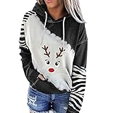 Beste Freunde Pullover Damen Hoodie Sweatshirts Langarmshirt Frauen Bluse Tops Streetwear Kapuzenpullover Leichte Sportswear Lässige Elegant Bedrucktes Weihnachten Vintage Oversized Kapuzenp