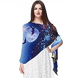 Liangbaiwan Schals für Damen Schals Chiffon Long Schal Wrap,Meeresfische ,Dekorationsschal groß