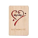 Holz Dankeschön Karte, Holz Mama Geburtstagskarten, HandgemachteMutter Geburtstagskarte, Handgemachte Grußkarten aus Bambusholz, Geschenkkarte für die Beste Mama der Welt - Glückwunschkarte zur Geb