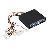 Richer-R Lüfter-Controller, 4-Kanal Lüftergeschwindigkeit Regler Kontroller Lüftersteuerung,3Pin+4Pin Steckverbinder Lüftergeschwindigkeit Blaue LED PC CPU Fan Controller für Computer Desktop