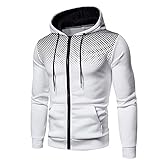 Sweatshirts für Herren, Winter, Punkt-Druck, Sport, Athletik, Hoodie, einfarbig, langärmelig, einfarbig, Oversize Hoodies Kapuzenpullover, Whitd2, M