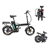 PULLEY 16 Zoll Klapprad Elektrofahrrad E-Bike,Ausgestattet Mit Doppelscheibenbremse、250W 1300N Motor Und 36V 7.5AH Wechselakku,Tragbares Faltbares Pedelec 25 Km/h 3 Gang-Schaltung,Poland-W