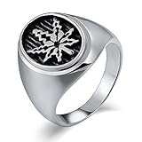 Banemi Punk Rings, Edelstahl Herren Schmuck Ring Edelstahl Eheringe für Herren Größe 57 (18.1)