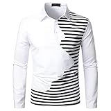 Hemd Herren Langarm mit Brusttasche,Langarmshirt Herrenmit Colorblock-Anzugkragen,Polo Shirt Slim fit Herren,Polo Shirts Männer,Revers Lange Ärmel Polo Shirt,Herren Tshirt Herbst W