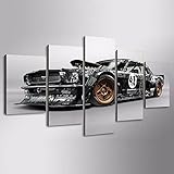 JUNZU 5 Teilig Leinwand Wanddeko Hd Bilder Leinwanddrucke - Mustang RTR Racing Sports Car - 5 Stück Leinwand Bilder Gemälde Modern Wohnzimmer Wohnkultur Geschenk 100 * 55Cm R