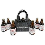 QUATSCHmanufaktur Bier Männerhandtasche Medizin/Männergeschenk gefüllt mit 6 Bier Flaschen in der Filztasche/Bier Geschenke für Männer 6 × 0,33 l B