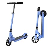 (Versand aus Deutschland) Kinder E-Scooter mit Straßenzulassung Faltbar Roller Elektro Scooter 5 Zoll Vollgummireifen mit 150W Motor,Höchstgeschwindigkeit 7km/h,Max Belastung 50 kg (Blue)