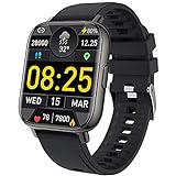 Smartwatch, mebossco 1.69' Fitness Tracker, IP68 Wasserdicht Fitness Armbanduhr mit Pulsuhr, Schrittzähler, Schlafmonitor, Sportuhr mit Stoppuhr, Damen Herren Smart Watch für Android und iOS, Schw