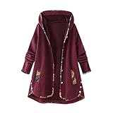 BOLANQ Mantel Jacke Coat Outwear Sweatshirt, Damenmode Winter Tasche Reißverschluss Langarm Plüsch Hoodie M