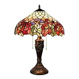 ZJN-JN Nachttischlampen, Tischlampe Eisen Lotus 16 Zoll Buntglas Shade (40CM) Wohnzimmer Lampe Nachttischlampe Innen -Stil Augen Caring