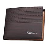 KUOZEN Geldbörse Herren Smart Wallet Herren Geldbörse mit Reißverschluss Münztasche Herren Leder Geldbörse Geldbörsen Herren Leder Braune Lederbrieftasche dot Dark C