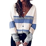 ZYHOOD Damen Langarm Strickpullover Pullover Tops Strickpulli Damen Winterpullover Damen Pullover Langarm V-Ausschnitt Strickpullover Casual Elegante Frauen Einfarbig Gestrickt Pulli Ob