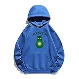 Frauen Hoodie Avocado Katze Gedruckt Hoodies Frauen Fleece Langarm Lose Sweatshirt mit Hut Mädchen Pullover Frühling Herbst Winter Gr. XXL, b