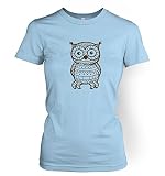 Braun Eule Damen T-Shirt Gr. X-Large, hellb
