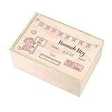 Striefchen® Holzbox zur Erinnerung an das erste Babyjahr oder als Geschenk zur Geburt - mit Namen des Kindes und Geburtsdaten bedruckt M