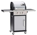 LANDMANN Gasgrill Triton PTS 2.0 | Premium Gasgrill mit doppelwandigem Deckel & Deckelthermometer | Grillrost aus emailliertem Gusseisen für perfektes Grillbranding | LANDMANN PTS-System [Edelstahl]