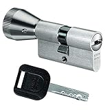 IKON R10 Knaufzylinder 31/50K inkl. 5 Schlüssel - Sicherheits-Türzylinder - Sicherungskarte - Wendeschlüssel (K=Knaufseite) (Einzelschließung)