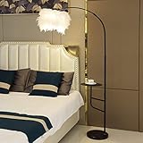 HCYY Stehleuchte mit Regal Wohnzimmer, Stehleuchte Schlafzimmer 360° Verstellbarer Lampenschirm Stehleuchte LED mit Metalltisch Leselampe für Esszimmer Restaurant Kinderzimmer (Farbe : B)