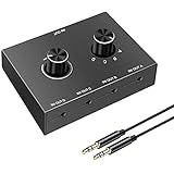 Czhxtqz 4 Port Audio Switch, 3,5 Mm Audio Switcher, Stereo AUX Audio Selector, 4 Eingang 1 Ausgang/1 Eingang 4 Ausgang Audio Switcher Box