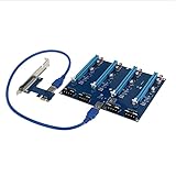 Kaxofang Pcie zu Pcie Karte 1 Ziehen 4Pci-E zu Pcie 1X Slot Erweiterung Karte eine Wende Vier 1 Wende 4 Erweiterung