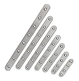 Edelstahl Flachverbinder 7 Größen Blech Lochplatte Holzverbinder Klammern Lochblech Verbinder Metallwinkel (Edelstahl, 200x19mm)