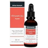 Vitamin B12 (Methylcobalamin) Tropfen hochdosiert von EXVital Vitahealth, 400 µg pro Tagesportion, 1.250 Tropfen in 50