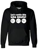 Fahson Immune System Apparel Rock Paper Scissors Men's Hoodie Funny Game Settle Slogan Joke Cool Black-M