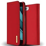 RADOO iPhone 6S Plus Lederhülle,iPhone 6 Plus Hülle, Premium Echtes Leder Klapphülle Slim Lederhülle TPU Innenraum Case Schlanke Ledertasche Handyhülle für iPhone 6S / 6 Plus 5,5 Zoll (Rot)