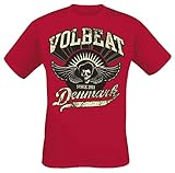 Volbeat Rise from Denmark Männer T-Shirt rot XL 100% Baumwolle Band-Merch, B