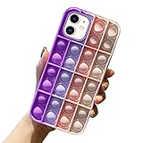 Uposao Kompatibel mit iPhone 11 Hülle Fidget Toy Phone Case Push Pop Bubble Fidget Sensory Toy Stress Relief Spielzeug Weich Silikon Hülle für Mädchen Jugendliche,L