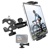 Aozcu Fahrrad-Tablet-Halterung, Metallklemme, Anti-Shake-Lenkerhalterung mit 1/4-Zoll-Schraubspitze für iPad Pro 11/Air/Mini, Galaxy Tabs, und passend für mehr Handy