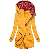 TWIOIOVE Kapuzenjacken für Damen mit Reissverschluss Übergangsjacke Hoodie Einfarbig Drucken Kapuzenjacke Leicht Parka Langarm Jacke Mantel Sweatshirt Outdoorjacke Kordelzug Softshelljacke Outw