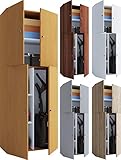 VCM Staubsauger Besenschrank Mehrzweckschrank Putzschrank Lona Kern-Nussb
