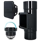 BRYZA® Fallrohrfilter Ø DN 110 mm Graphit Reinigungsrohr mit Sieb | Regenrohfilter Mit Laubfang