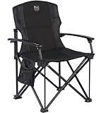 Timber Ridge Aluminium Klappstuhl Faltbarer Campingstuhl tragbar für Freien Angeln Balkon Angelstuhl mit Harter Armlehnen und Seitentasche belastbar bis zu 150kg