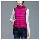 SSMDYLYM Winterfrauen Weiße Ente Daunenweste Damen Ultraleichte Ente Daunenweste Jacke Ärmellos Mantel (Color : A, Size : XXXL code)