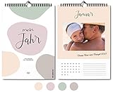 A4 Fotokalender, Wandkalender, Bastelkalender, immerwährend ohne Jahr, modern & wohnlich in Pastellfarben, idealer Kalender zum Selbstgestalten, Basteln & Verschenk