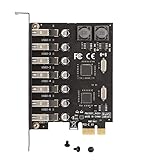 PCI E zu USB 3.0 7 Port Erweiterungskarte, Adapterkarte 5Gbps Schnelle Übertragungsgeschwindigkeit USB Modul Erweiterungskarte 5V für Windows XP / 7/8 / 8.1/10