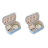 Fablcrew Net Red Schmuckschatulle, Reise Tragbar Schmuck Aufbewahrungsbox Schmuckkoffer PU-Leder Schmuckbox,für Ohrringe, Halsketten, Ringe,Armband 14.2 * 8.8 * 5