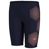 Speedo Tech Placement Jungs Schwimmhose, True Navy/Fluo Tangerine, 11-12 J