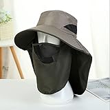 UPF 50 Sonnenschutzkappe für Herren, breite Krempe, mit Nackenklappe, Sonnenhüte, Unisex, breiter Sonnenhut, Schutzkappen, Floppy-Strandhüte Für Und (C, One Size)